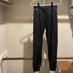 Commando Black faux leather joggers w/ pockets; worn 2x